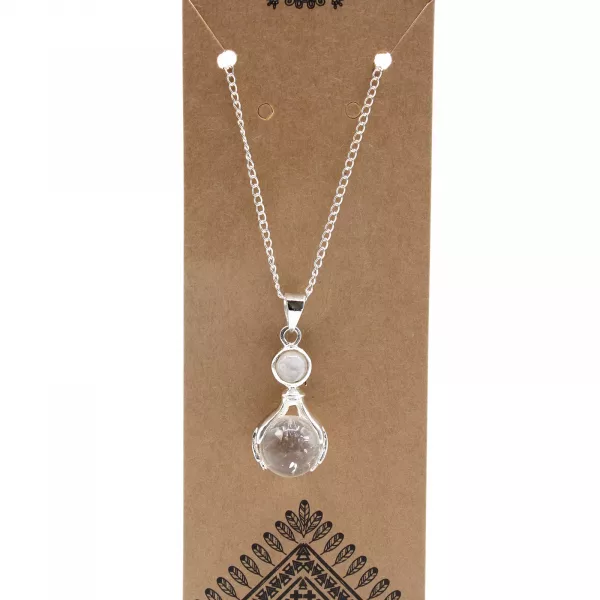 Gemstone Healing Hands Pendant - Rock Quartz - Image 3