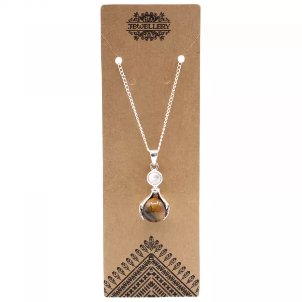 Gemstone Healing Hands Pendant - Tiger Eye - Image 2