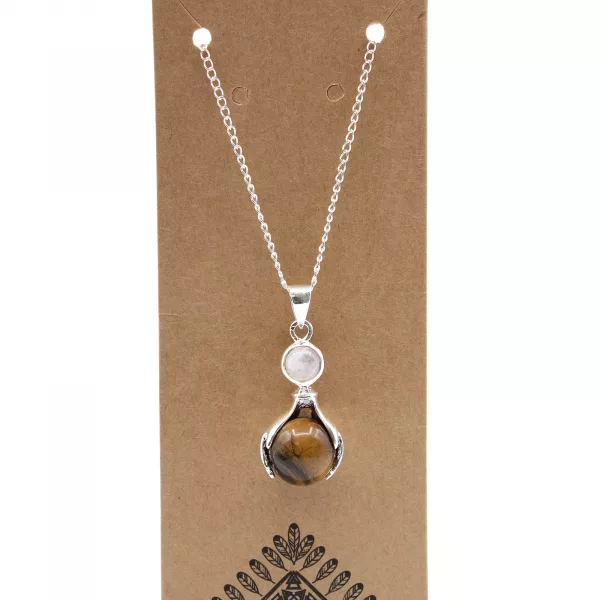 Gemstone Healing Hands Pendant - Tiger Eye - Image 3