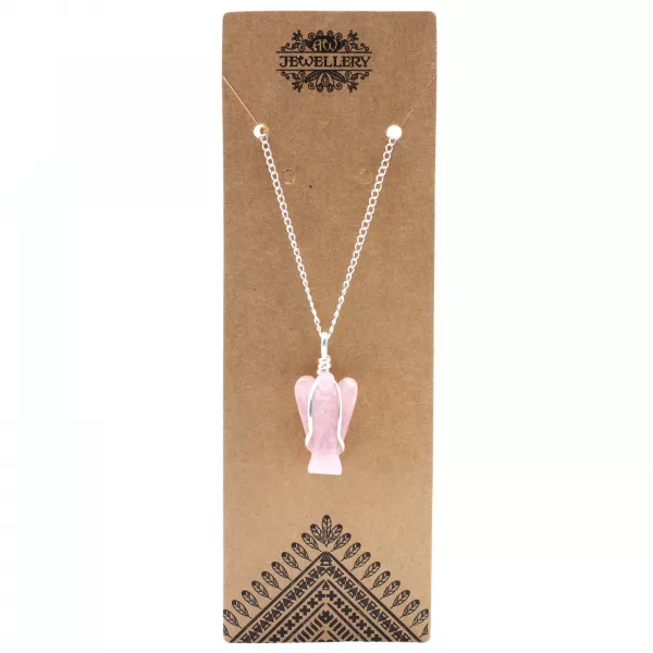 Gemstone Guardian Angel Pendant - Rose Quartz - Image 2