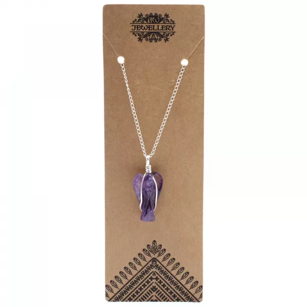 Gemstone Guardian Angel Pendant - Amethyst - Image 2