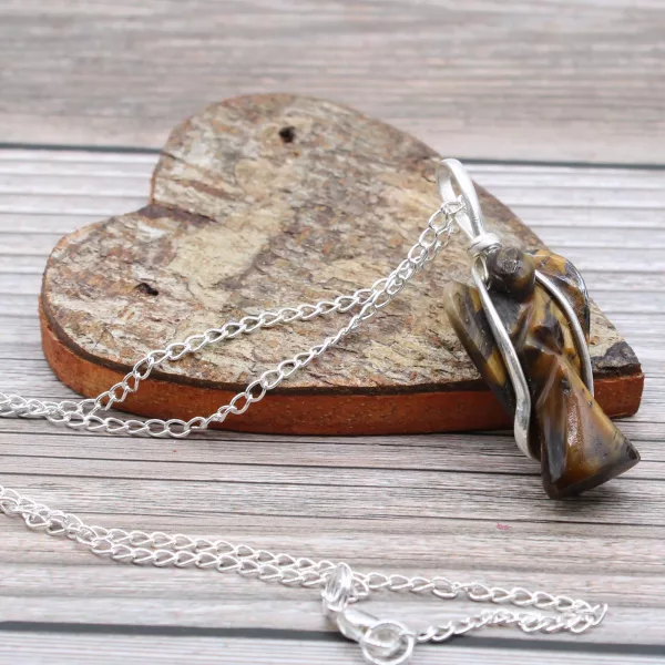 Gemstone Guardian Angel Pendant - Tiger Eye - Image 4