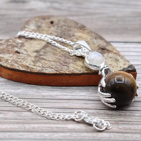 Gemstone Healing Hands Pendant - Tiger Eye - Image 4