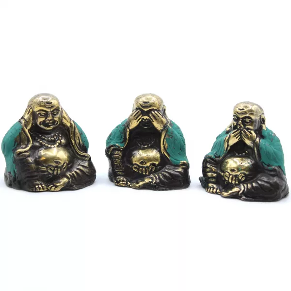 Set of 3 - See No Evil etc - Buddha - Image 3