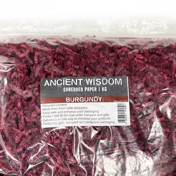 SizzlePak Shredded paper - Burgundy (1KG) - Image 4