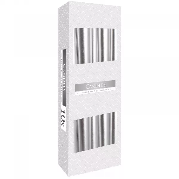 Taper Candle - Silver Metalic