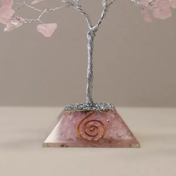 Gemstone Tree with Organite Base - 80 Stone - Rose Quartz - Image 3