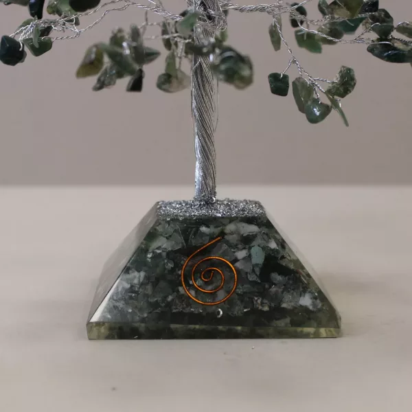 Gemstone Tree with Organite Base - 320 Stone - Moss Agate - Image 2