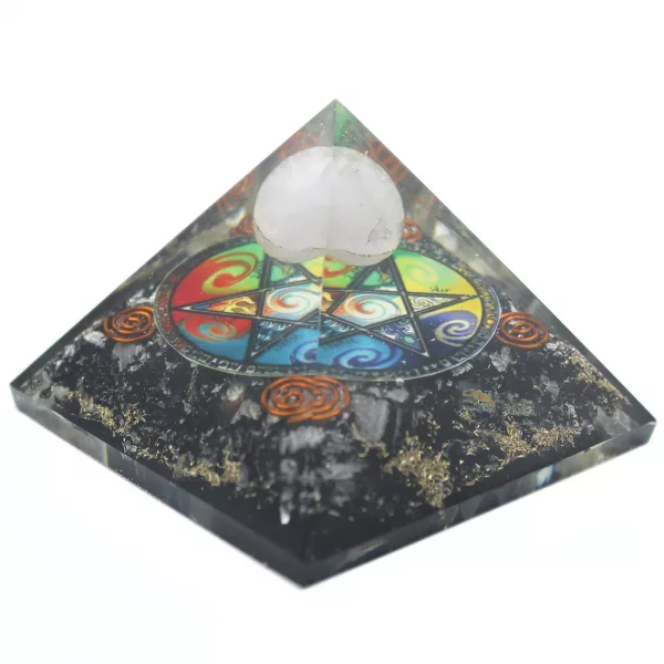 Orgonite Pyramid - Midnight Pentagon - 70mm - Image 2