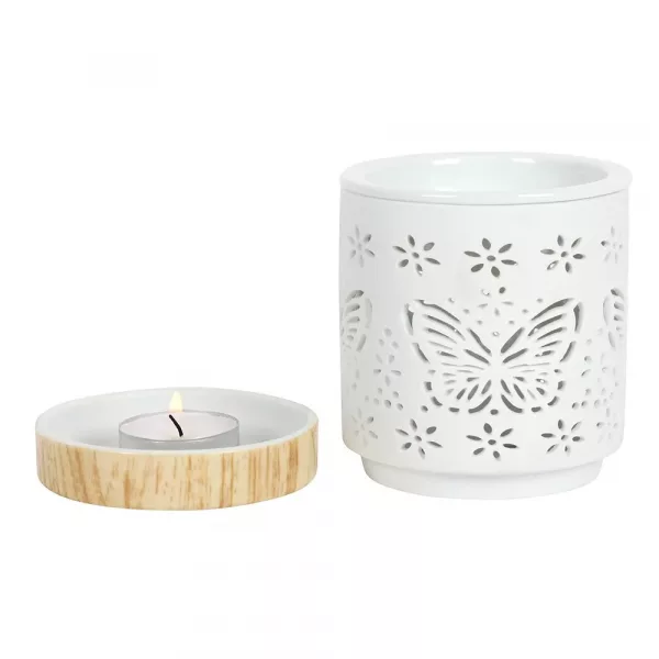 Matte Ceramic Butterfly Oil Burner - Image 2
