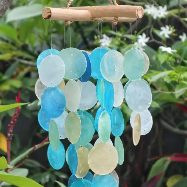Blue & Pearl Driftwood Cross Chime - Image 2
