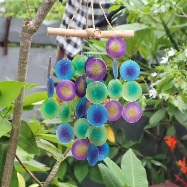 Green & Purple Driftwood Cross Chime - Image 3