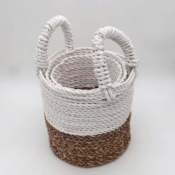 Seagrass Basket Set - Natural White