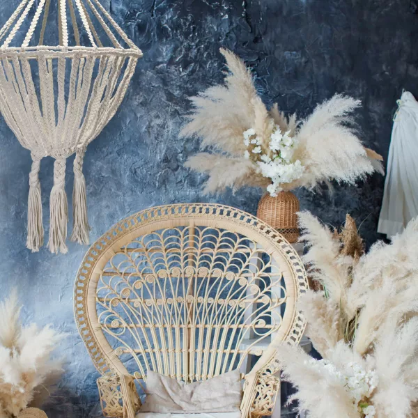 Macrame Large Drop Chandelier - Natural - Image 2