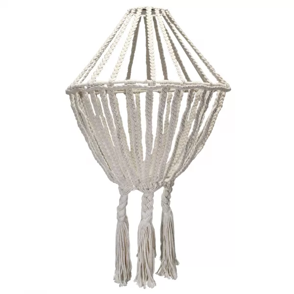 Macrame Large Drop Chandelier - Natural - Image 3