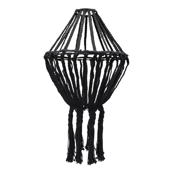 Macrame Large Drop Chandelier - Black - Image 2