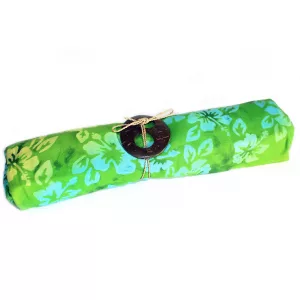 Bali Block Print Sarong - Orchids - Green