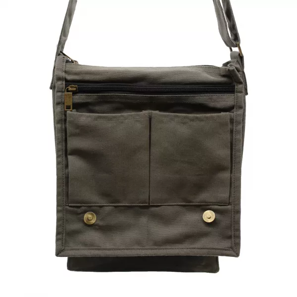Cotton Canvas Messenger Bag - Graphite - Image 2