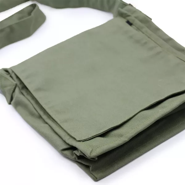 Cotton Canvas Messenger Bag - Green - Image 3