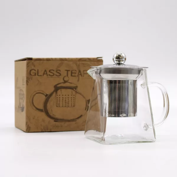 Glass Infuser Teapot - Tower Shape - 350ml - Image 2