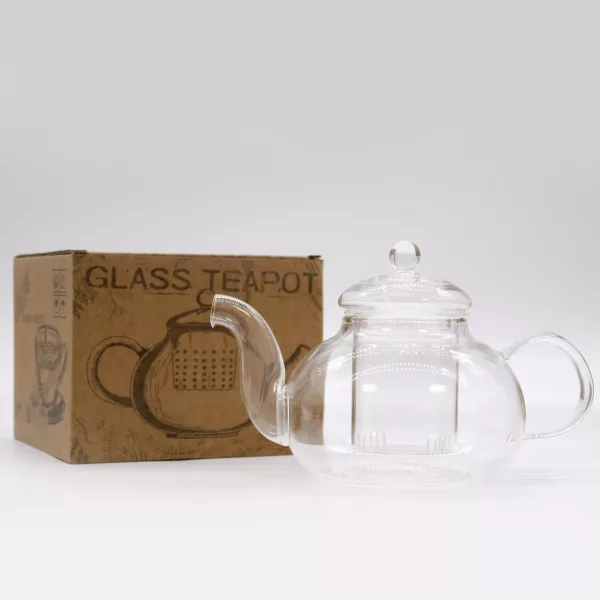 Glass Infuser Teapot - Round Pearl - 800ml - Image 2