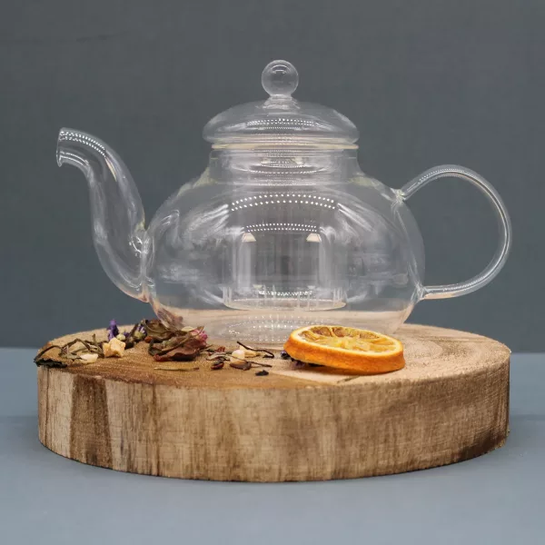 Glass Infuser Teapot - Round Pearl - 800ml - Image 3