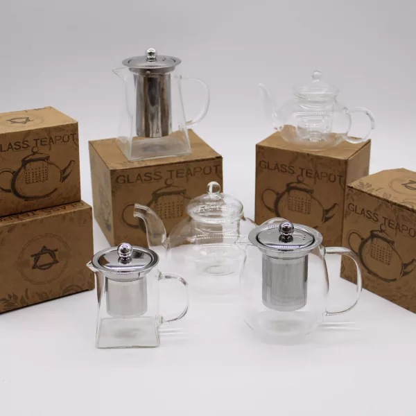 Glass Infuser Teapot - Round Pearl - 800ml - Image 4