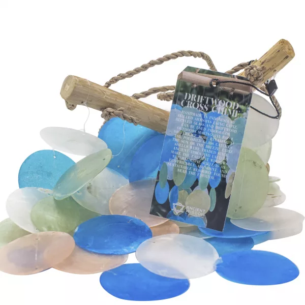 Blue & Pearl Driftwood Cross Chime - Image 3