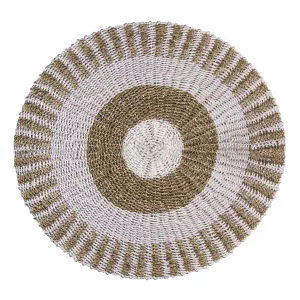 Round Seagrass White & Tan - Sun - 1m