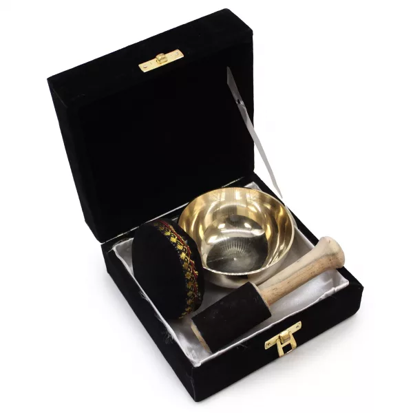 Brass Singing Bowl Gift Set - 9cm - Image 3