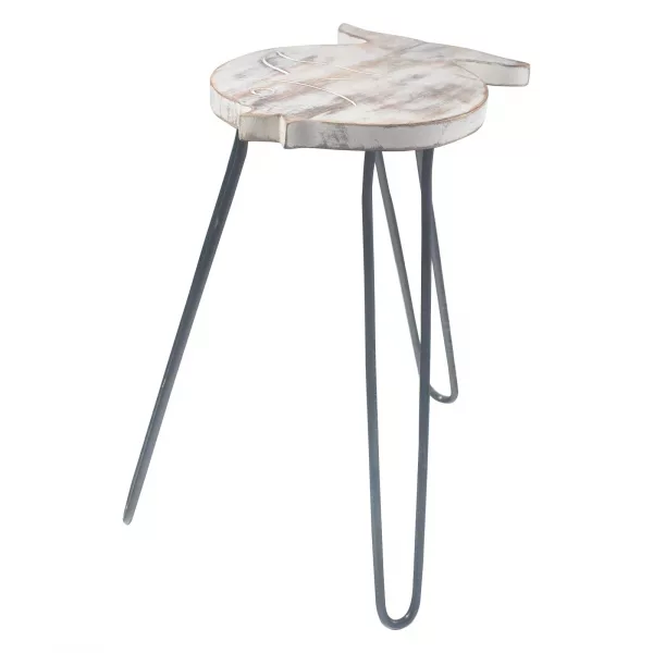 Albasia Wood Fish Stand - Whitewash - Image 4