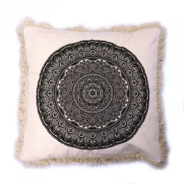 Traditional Mandala  Cushion Cover - 45x45cm - black - Image 2