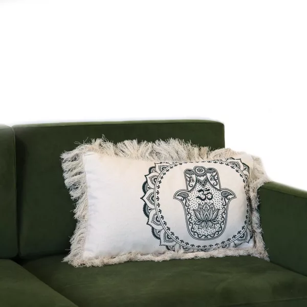 Hamsa Mandala  Cushion Cover - 30x50cm - green - Image 4