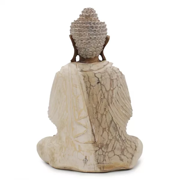 Buddha Statue Whitewash - 40cm Welcome - Image 4