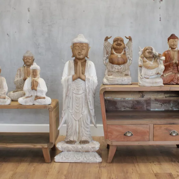 Buddha Statue Standing - Whitewash - 1m Welcome - Image 3