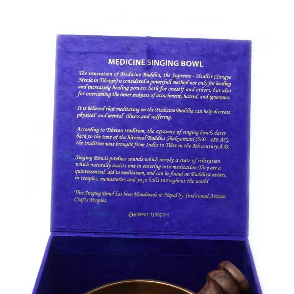 Medicine Buddha Singing Bowl Set 10cm (min 500gm) - Image 4