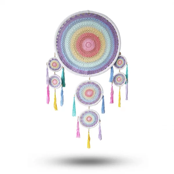 Large Dreamcatcher (55cm) - Pastel Rainbow - Image 2