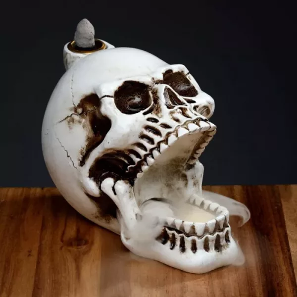 Skull with Open Mouth Backflow Incense Burner - Image 2