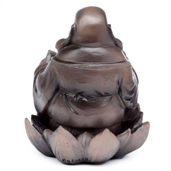 Wood Effect Lucky Buddha Backflow Incense Burner - Image 3