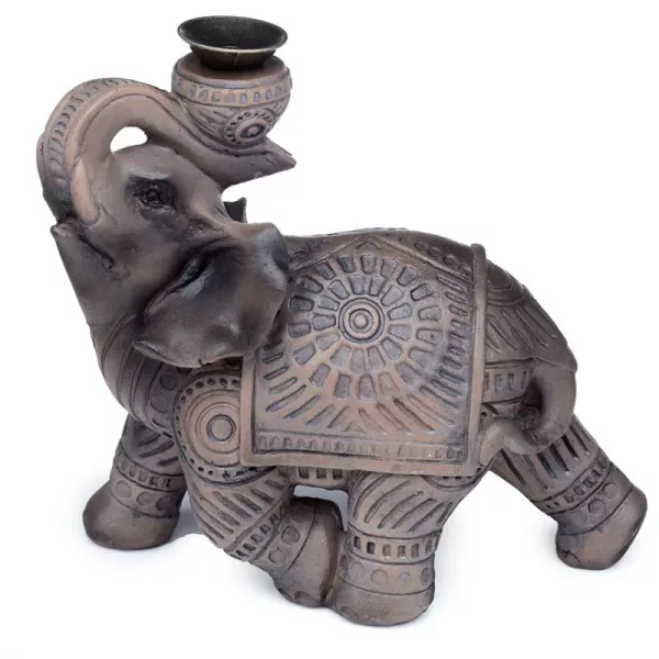 Wood Effect Elephant Backflow Incense Burner - Image 3