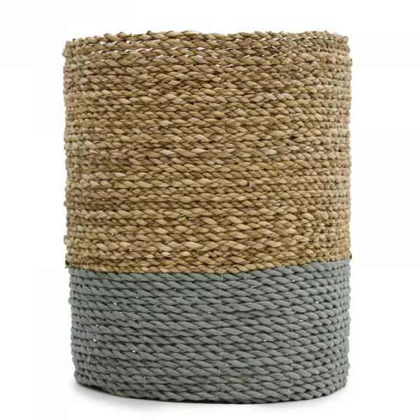 Seagrass & Abu-Abu Raffia Set - 2 Vase & 2 Bins - Image 4
