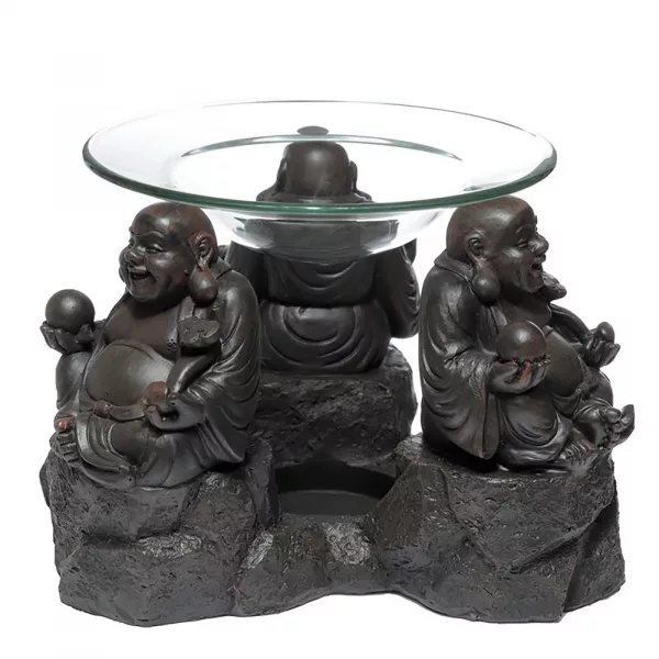 Peace of the East Wood Effect Chinese Buddha Oil & Wax Burner - Image 4