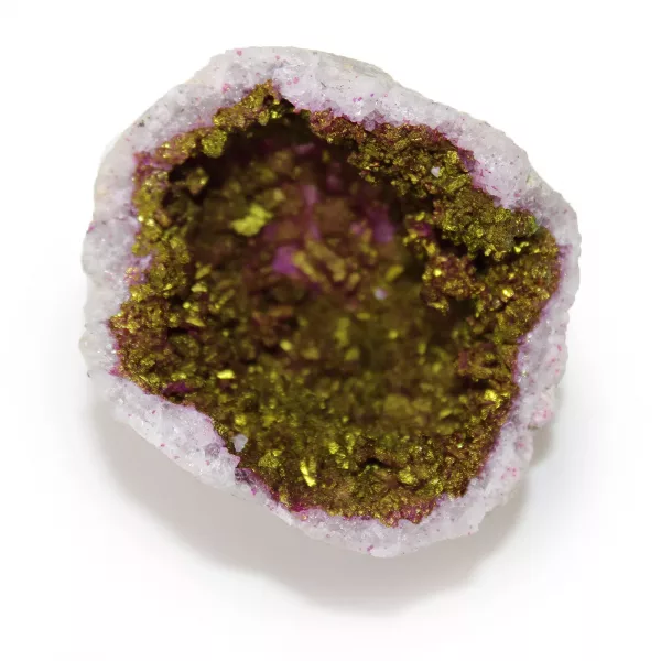 Coloured Calsite Geodes - Natural Rock - Pink & Gold - Image 3