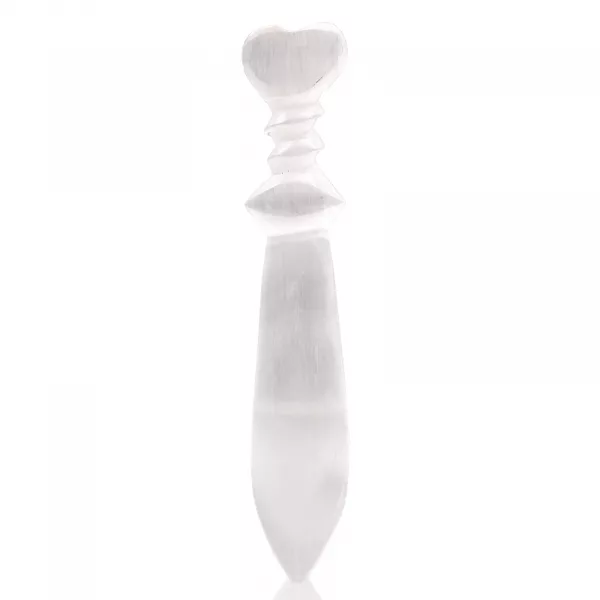 Selenite Lrg Ritual Knife - Spiral (25cm)