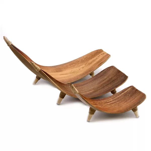 Coconut Leaf Fruit Bowl Set - Natural - Image 3