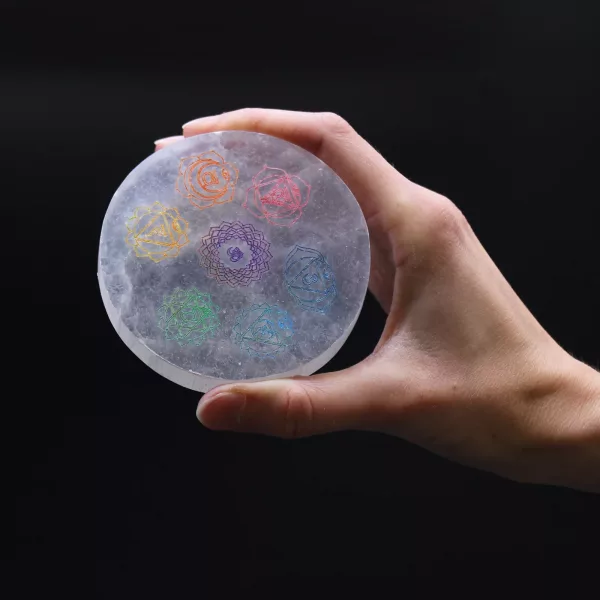 Small Charging Plate 8cm - Chakra Design - colour - Image 2