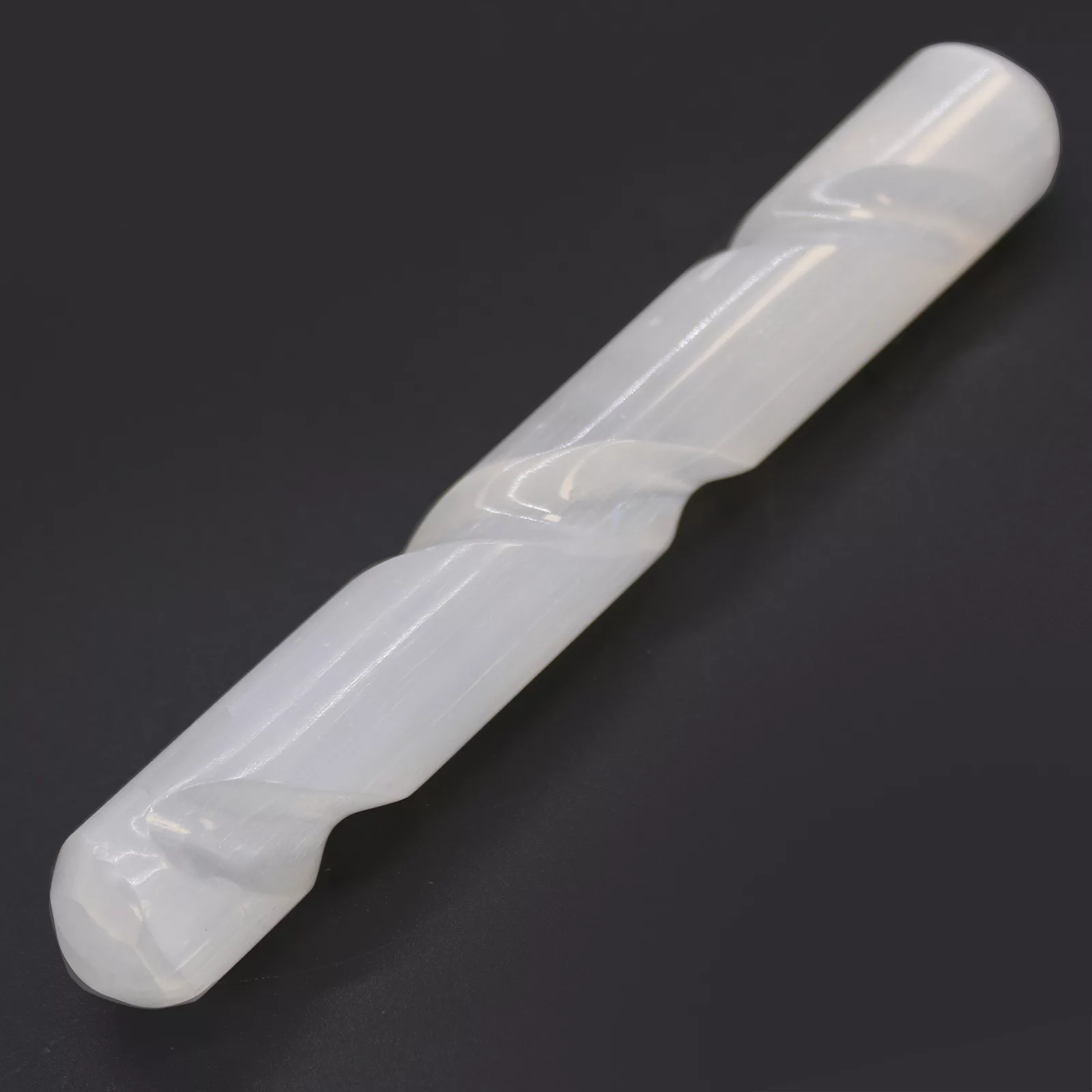 Selenite Spiral Wand - 16 cm ( Round Both Ends) - Image 3