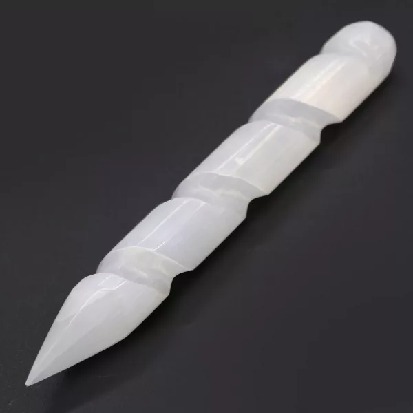 Selenite Spiral Wands - 16 cm (Point One Ends) - Image 3