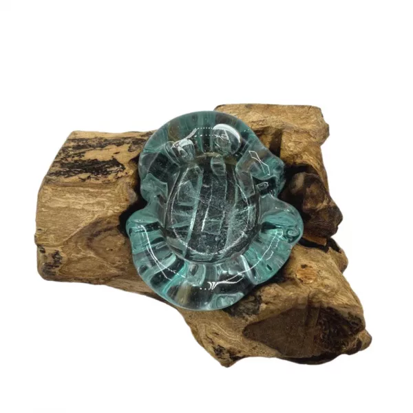 Molton Glass Candle Single Holder on Wood - Image 2