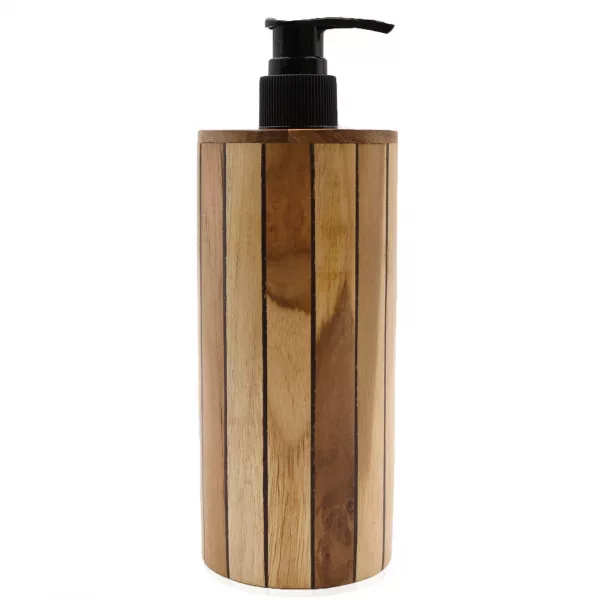 Natural Teakwood Soap Dispenser - Round - Image 2